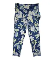 Liberty Valor Girls Floral Capri Leggings W/Scrunchie Navy/White/Green XL NEW