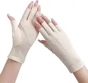 [XUNQUCOM] Women Girls Summer Fingerless Gloves, Non-slip UV Protection Driving Gloves Outdoor Gloves