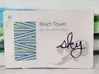 Sky Stripe Large Beach Towel 40x70 in, Green/Blue, 100% Cotton
