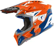 Airoh Aviator 3 Spin, motocross helmet , color: Matt Neon-Orange/Blue/White , size: M