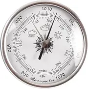 YUHUAJI Barometer,Room Thermometer Indoor,Outdoor Thermometer,Aluminum Panel 72mm Mechanical Barometer, High Precision Barometer for Marine Use, Used for Planting and Cultivation, Etc, Silver