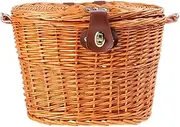 INOOMP Bike Wicker Baskets Cycle Basket Front Bike Rack Basket Bikes for Adults Bicycle Carrier Basket Large Bike Basket Girls Bike Baskets Handlebar Bike Basket Bamboo Handmade Rattan
