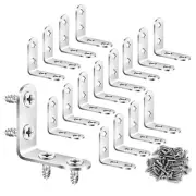 16 Pcs L Brackets Corner Braces Right Angle Shelf Brackets Support for Wall