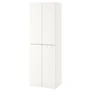 SMÅSTAD / PLATSA wardrobe, white white/with 2 clothes rails, 60x57x181 cm