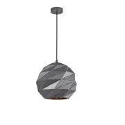 CLA LIGHTING Origami Interior Dome Carved Pendant Light - Matte Grey - 320mm