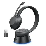 Wireless Headset with Mic for Work, Bluetooth Headset with Microphone (Noise ...