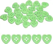 uxcell 40pcs Heart Resin Sewing Button, 15mm 5/8" 4 Hole Sweater Buttons for Clothing Garment Knitting Crafts Decoration, Light Green