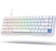 KEMOVE K68SE Gaming Mechanical Keyboard 60% RGB Keyboard W/Blue Switch, White