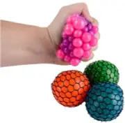 1 Mini 3" Mesh sensory finger fidget stress ball autism squeezable squishy toy