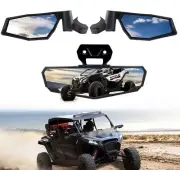 Center & Side Rearview Mirrors Kit for Polaris RZR XP 1000, Adjustable Folding