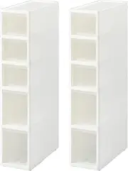 [Astage] Slim Storage Drawer, 5 Drawers of Small x3, Medium x2 / 7.1" Slim x 33.5" Tall | Type A - 2pack