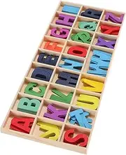 JOINPAYA Educational Boys and Girls Toys Wooden Alphabet Blocks Set Storage Tray Learning Toys Letter Crafting Decorative Blocks