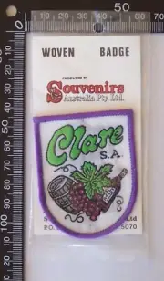 VINTAGE CLARE SOUTH AUSTRALIA TRAVEL SOUVENIR WOVEN PATCH CLOTH SEW-ON BADGE