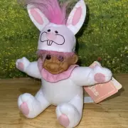 Russ Troll EASTER BUNNY Rabbit Ears Pink Hair White Suit Springtime ~ NEW w/ Tag