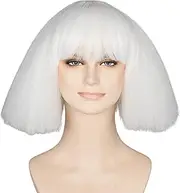 Miss U Hair Short Kinky Straight Taro Wig Women Fashion Party Hair Cosplay Wig White Color