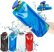 Dawumin Pack of 4 700 ml Water Bottle, Foldable, Flexible, Reusable, BPA-Free Water Bottle, Festival, Foldable Water Bottle for Hiking, Adventure, Travel (4 Colours)