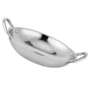 Round Bottom Hot Pot Household Stainless Steel Double Handle Wok