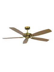Basilica 142cm DC Fan Only in Brass with Teak/Walnut Blades