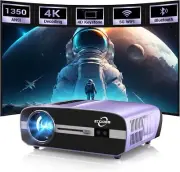 Ultra HD 4K Projector with WiFi Bluetooth Apps, LED Smart TV Projectors 4K Home