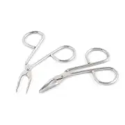 Eyebrow Scissor Tweezers - 2 Pcs Stainless Steel Slant Tip Scissor for Face Hair