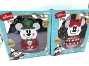 New Gemmy Disney Mickey & Minnie Mouse Christmas Snowman Airblown Inflatable Set