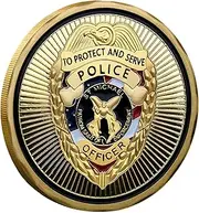 St. Michael Law Enforcement Skull Challenge Coin Thin Blue Line Police Officer Prayer Coin Bronze Plated Souvenir. Circular Case Included 0.3mm Gold (C Type)