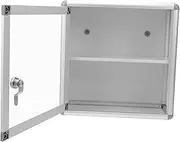 NOLITOY Medicine Case Wall-Mounted Locking First Aid Kit Large Capacity Storage Box Household