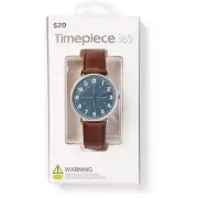 Timepiece Men's Analogue Watch - Silver & Brown