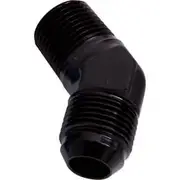 Aeroflow 45° NPT to Male Flare Adapter 1/2" to -10AN, AF823-10BLK