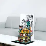 NEW Acrylic Display case for LEGO NINJAGO City Gardens 71741 with Background
