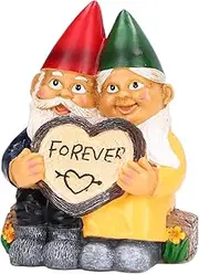 Garden Gnome Couple Statues Figurine Household Resins Art Home Desktop Dwarf Sculpture for Home Decor Ornaments