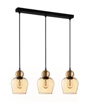Organ Bronze Bell Amber Glass Linear Pendant