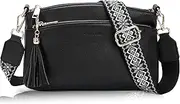 Crossbody Purse for Women,Chase Chic Trendy Vegan Leather Cross Body Bag Lady Small Handbag with Guitar Strap