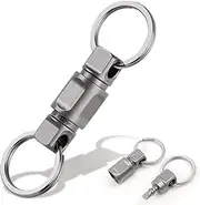 [RXLUY] Titanium Quick Release Keychain, Detachable Double-End Swivel Convenient EDC Key Chain Clip Ring Holder Car Accessory