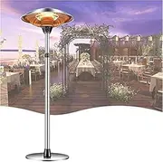 Stainless Steel Patio Electric Heater, Three-Level Power Portable Patio Heater, Adjustable Height Weatherproof Outdoor Heater,2200W,Practical