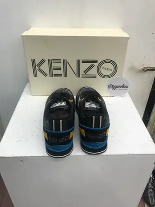 KENZO Paris 黑藍黃配色 滿版 老虎 圖案 休閒鞋 全新正品