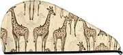 GDSHJKLW Hand Drawn Giraffes Drying Hair Caps Super Absorbent Soft Hair Drying Towel Quick Dry Coral Velvet Hair Drying Cap Hair Turban for Women Wet Hair Long Thick Hair