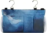 Amooorous Caddy For Bedside Bedside Storage Bag With Pockets Hanging Organizer for Remotes Phone,College Dorm,Camp,Baby Bed Rails Blue Gradient