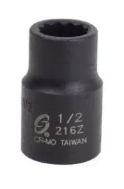 1/2" Drive, 12 Pt. Socket , 1/2" 216Z SUNEX TOOLS 216Z 0 Metal