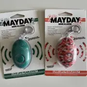 MayDay Mini PANIC Alarm led flashlight 100 decibel sound key ring Bright color