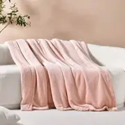 Serene Hudson Fleece and Sherpa Reverse Throw Blanket Blush