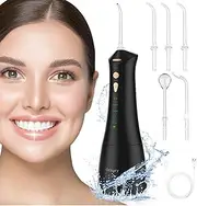 Orisary Oral Irrigator, Wireless Electric Tooth Cleaner, 5 Modes & 5 Nozzles, 300 ml Water Tank, Rechargeable Dental Irrigator, Double Water Teeth Flosser, IPX7 Waterproof for Cleaning when Travelling