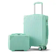 ZUNI 2PCS 20+14" Luggage Suitcase Trolley Set TSA Lock Storage Case Sky Blue