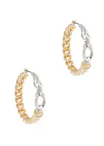 Coach Logo Chain Hoop Earrings - Gold ONE SIZE