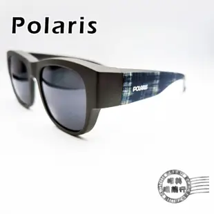 【明美鐘錶眼鏡】POLARIS太陽眼鏡/81759H/黑X刷白經典藍鏡腳/偏光太陽眼鏡