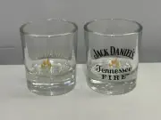 NEW! Set of (2) Jack Daniel's Tennessee Fire Shot Glasses - Jack Daniels Whiskey
