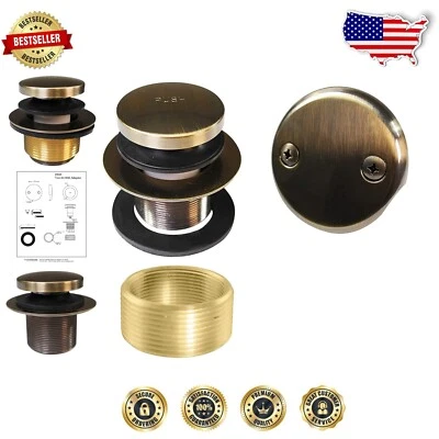 Durable Antique Brass Drain Strainer with 2-Hole Faceplate for Modern Baths