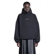 [BALENCIAGA] Balenciaga Back Strass Cropped Hoodie Black
