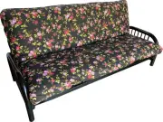 Full Futon Covers, Mattress Protector, Bed Slipcovers, Floral Rose Black