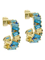 Ted Baker Gold Tone Clarence: Crystal Cluster Hoop Earrings (F08492) | $104